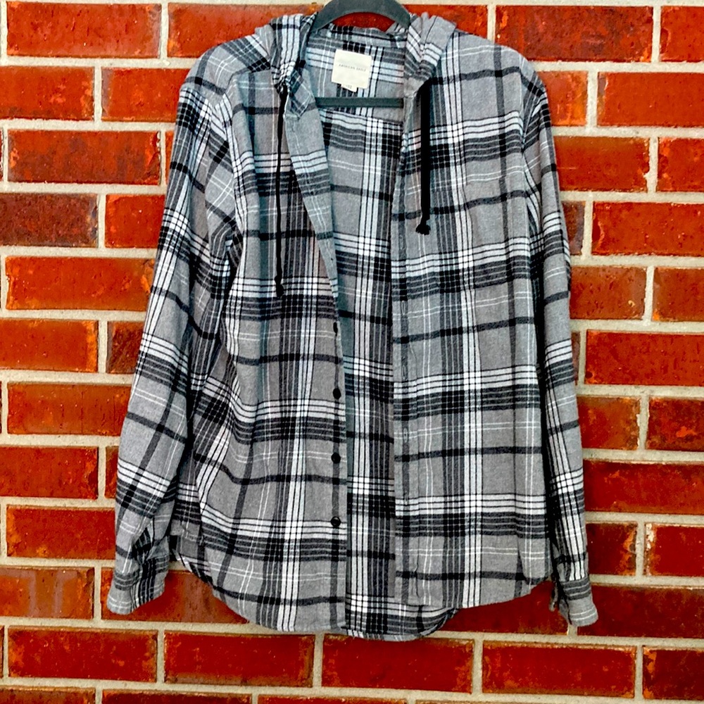 American Eagle Hooded Flannel